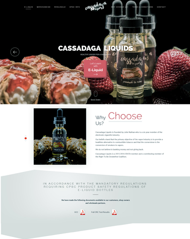 Cassadaga Liquids CMS Web Development